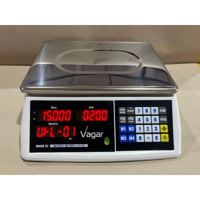 Весы торговые Вагар А2 до 15/30 кг, точность 5/10 грамм VAGAR