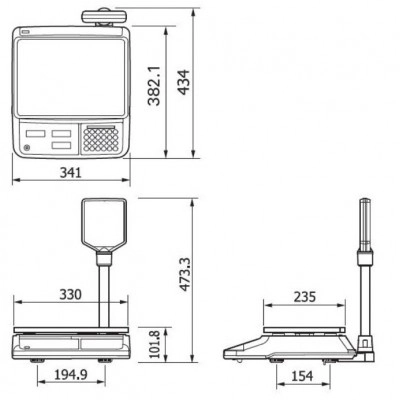 Ваги торгові CAS PR II B від 40 грам до 15 кг точність 2/5 г | без стійки