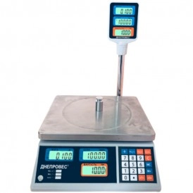 Ваги торгові 6 кг Дніпровес ВТД-6Т2-ЖК точність 2 г