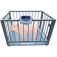 Весы для взвешивания животных, свиней, крс 750х1250 мм с оградкой 900 мм до 300 кг, 500 кг, 1т, 2т VTP-G-075125 Горизонт