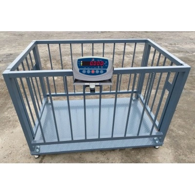 Весы для взвешивания животных, свиней, крс 1000х1500 мм с оградкой 900 мм до 300 кг, 500 кг, 1т, 2т VTP-G-1015 Горизонт