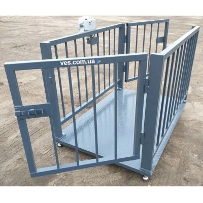 Весы для взвешивания животных, свиней, крс 1000х1500 мм с оградкой 900 мм до 300 кг, 500 кг, 1т, 2т VTP-G-1015 Горизонт