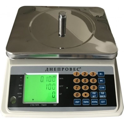 Порційні ваги до 30 кг Дніпровес ВТД-30CЧ, точність 1 г