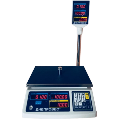 Торгові ваги до 15 кг Дніпровес ВТД-15РС, точність 5 грам (RS-232)
