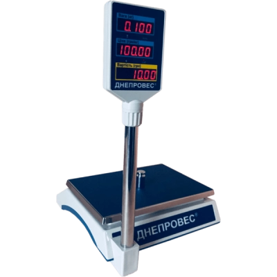 Торгові ваги до 15 кг Дніпровес ВТД-15РС, точність 5 грам (RS-232)