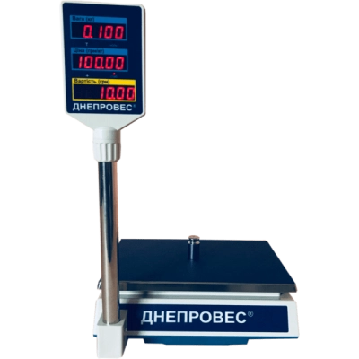 Торгові ваги до 30 кг Днепровес ВТД-РС, точність 10 грам (RS-232)