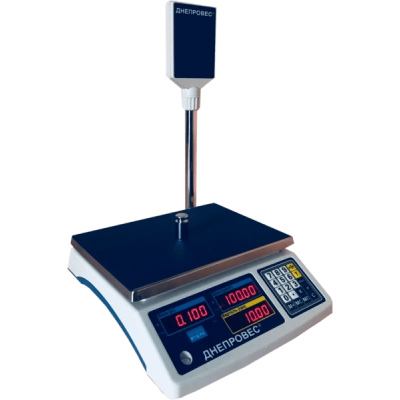 Торгові ваги до 30 кг Днепровес ВТД-РС, точність 10 грам (RS-232)