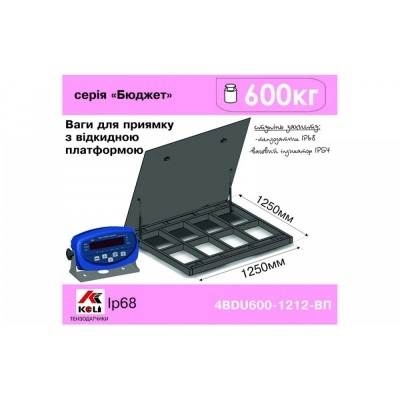 Ваги платформні з відкидною платформою 4BDU600-1010ВП-Б бюджет 1250х1250 мм (до 600 кг) Ваги платформні з відкидною платформою 4BDU600-1010ВП-Б бюджет 1250х1250 мм (до 600 кг)
