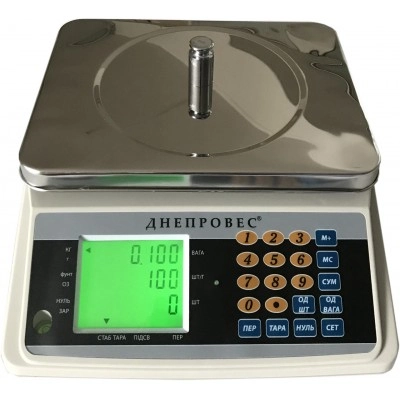 Ваги підвищеної точності на 15 кг Дніпровес ВТД-15СЧ, точність 0,5 г з поштучним зважуванням