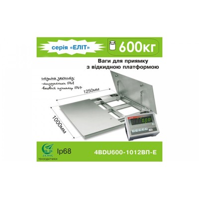 Низкопрофильные весы с откидной платформой 4BDU600-1010 элит лифт 1000х1000 мм (до 600 кг)