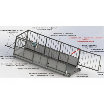 Ваги для індивідуального зважування свиней 4BDU-600X, НГЗ: 600кг, 2000х800х760мм ПРАКТИЧНІ