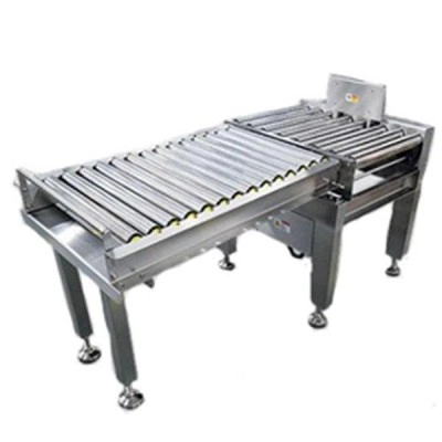 Режектор (сборник) с пневмопоршнем на роликовом конвейере CAS RP400/500/60/700 (Roller Pusher) сталь.