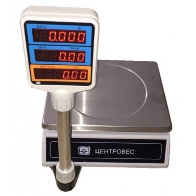 Торговые весы ВТЕ-Центровес-30-Т2-ДВ-СВ