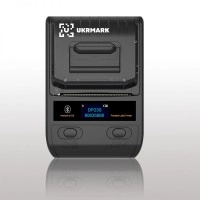Портативний термопринтер UKRMARK DP23BK, USB/Bluetooth, рулони 15-58 мм, для чеків/етикеток, чорний. Друкує на термопапері та полімерних етикетках