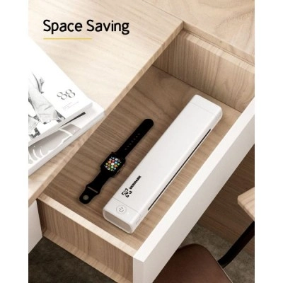 Портативний акумуляторний термопринтер UKRMARK M08-WT для друку на термопапері А4, бездротовий, Bluetooth/USB, білий