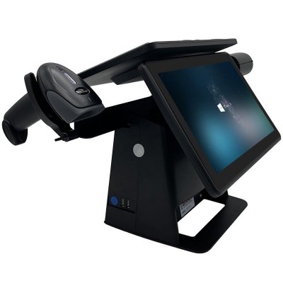 Универсальная касса SHIVA-2 POS 5-в-1. Windows POS-терминал с принтером чеков и экраном покупателя + сканер + держатель + ПО