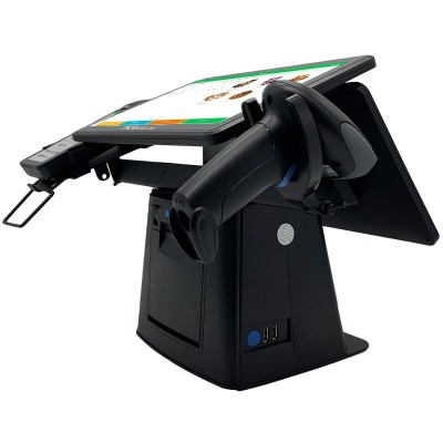 Универсальная касса SHIVA-2 POS 5-в-1. Windows POS-терминал с принтером чеков и экраном покупателя + сканер + держатель + ПО