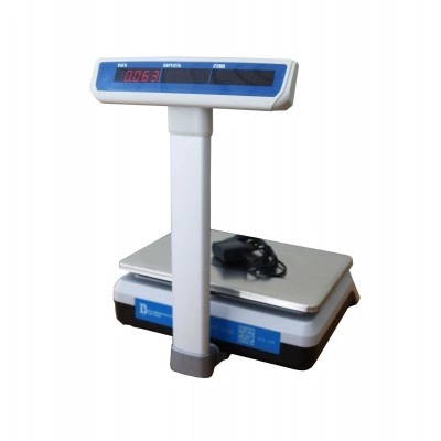 Весы для торговли со стойкой на 15 кг трехдиапазонные 15ВП1-Т((С)сRS232) Весоизмерительные системы